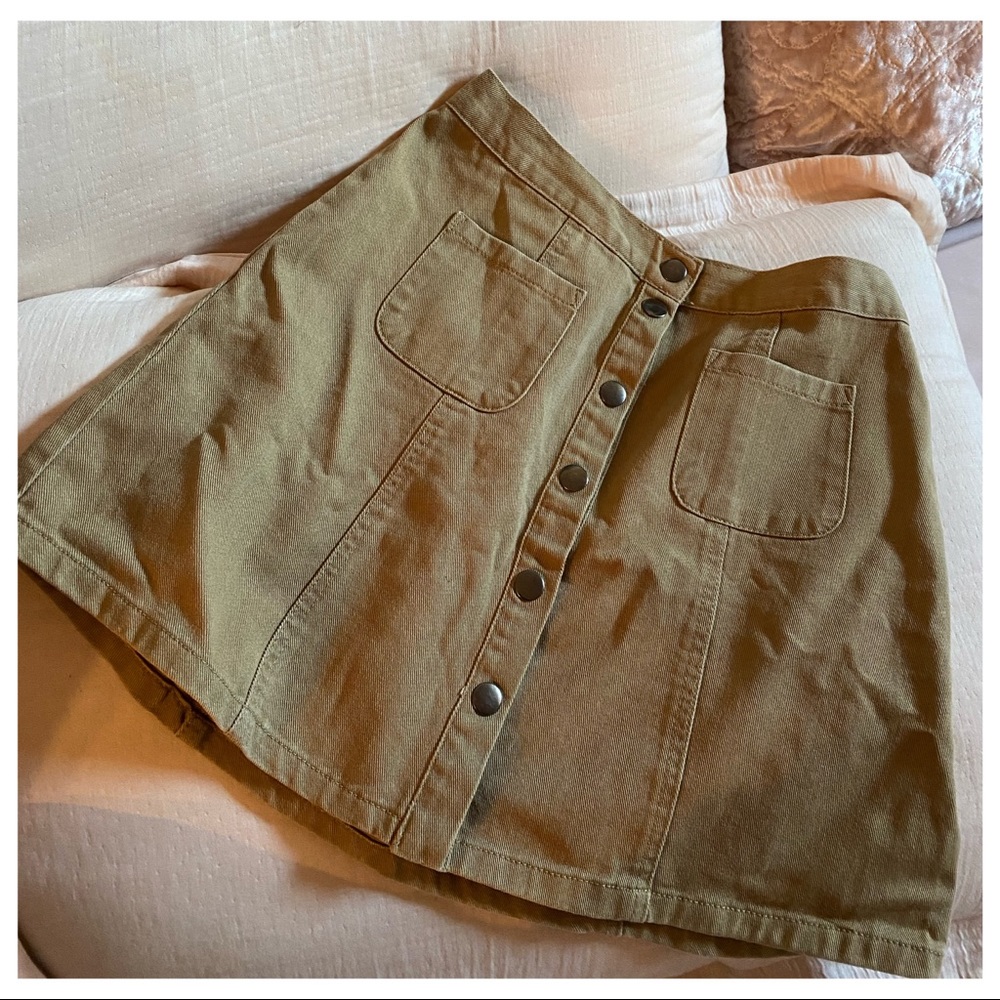 UO BDG Button-Front Skirt